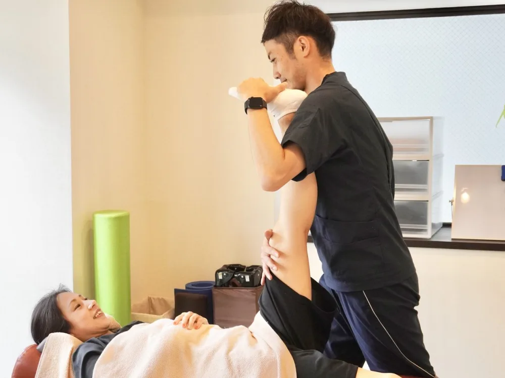 ストレッチ指導の様子