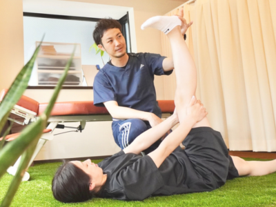 ストレッチ指導の様子
